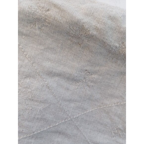 Richard Malcom Irish Linen Button Up Top Women M. Beige Floral Embordered Sleeve - Picture 7 of 15